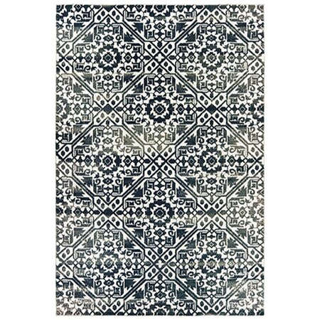 Oriental Weavers 7 ft. 10 in. x 10 ft. 10 in. Bowen Rectangular Area Rug Navy B5506E240330ST